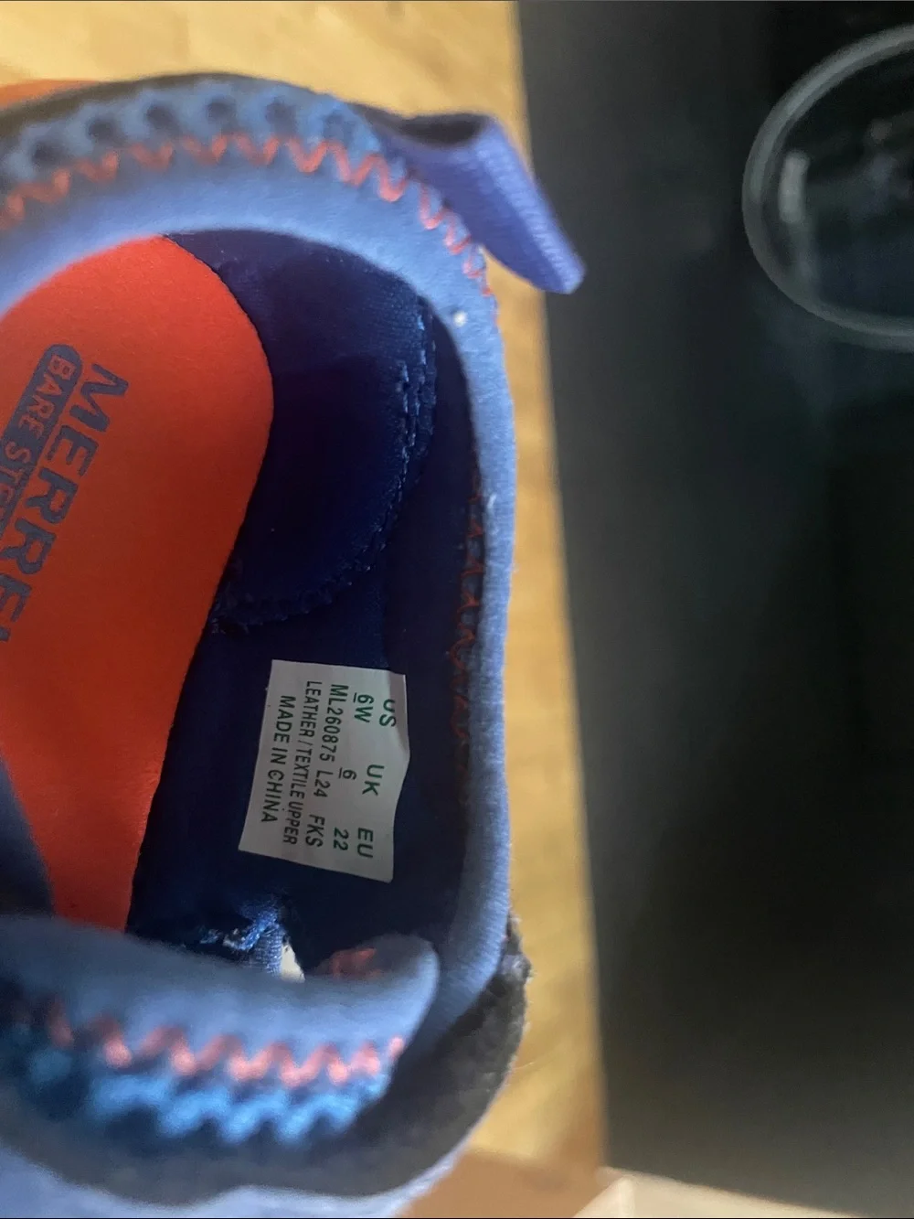 Merrell Kids Blue and Orange Mesh Water Shoes